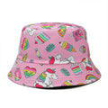 2023 Fashion Cartoon Cactus Print Pattern Foldable Reversible Fisherman Women Bucket Hat Wholesale
