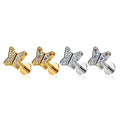 G23 F136 Titanium Clear CZ Cartilage Tragus Daith Stud Earrings Helix Tragus Conch Ear Lobe Piercing Jewelry