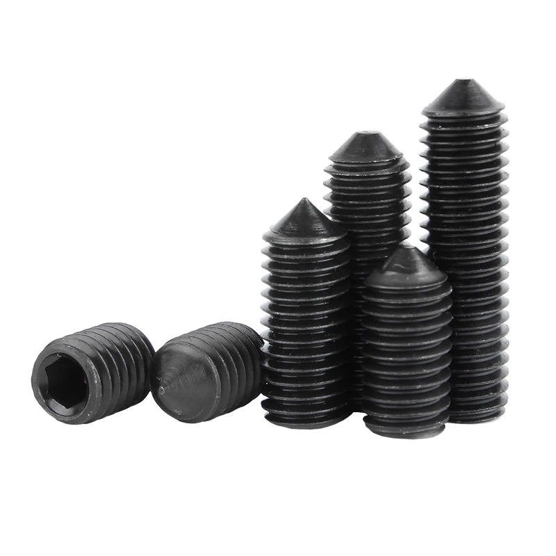 DIN914 Metric M2.5 M12 Black Stainless Steel 12.9 Grade Hex Socket Allen Headless Set Screws