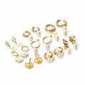 Nabest Gold Plated Stainless Steel Hoop Earrings Fashion Jewelry Waterproof Women Korean Fresh Water Pearl Earring Collection