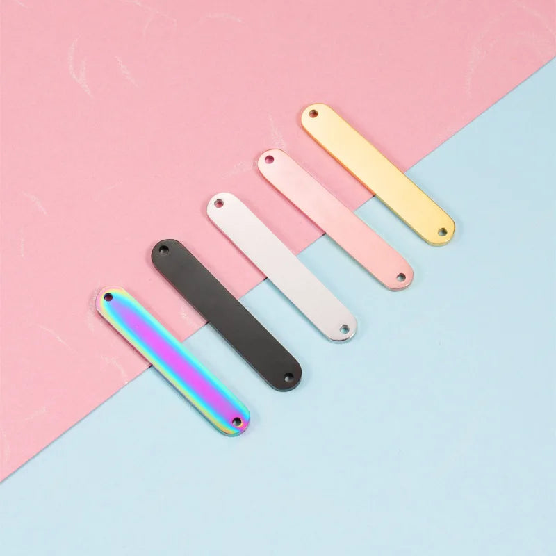 Wholesale 6*35mm Stainless Steel Blank Bar Pendant Silver / Gold  / Rose Gold / Black bar Pendant for Jewelry Making