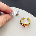 SC Wholesale Fashion Finger Adjustable Rings Stainless Steel nor Tarnish Rings Cute Gold Silver Flower Open Rings for Teen Girls