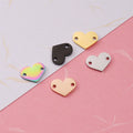 12mm Mirror Stainless Steel Charm Vacuum Plating Gold Rose Gold Peach Heart Love Double Hole Pendant DIY Ornament Accessories