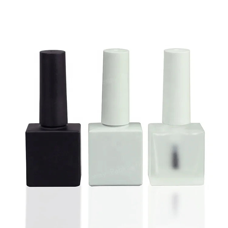 Factory 7ml High Quality Black square Glass Nails Gel Gel Polish Bottle Gel Wholesale Nail Polish Bottles Supplies in Stock