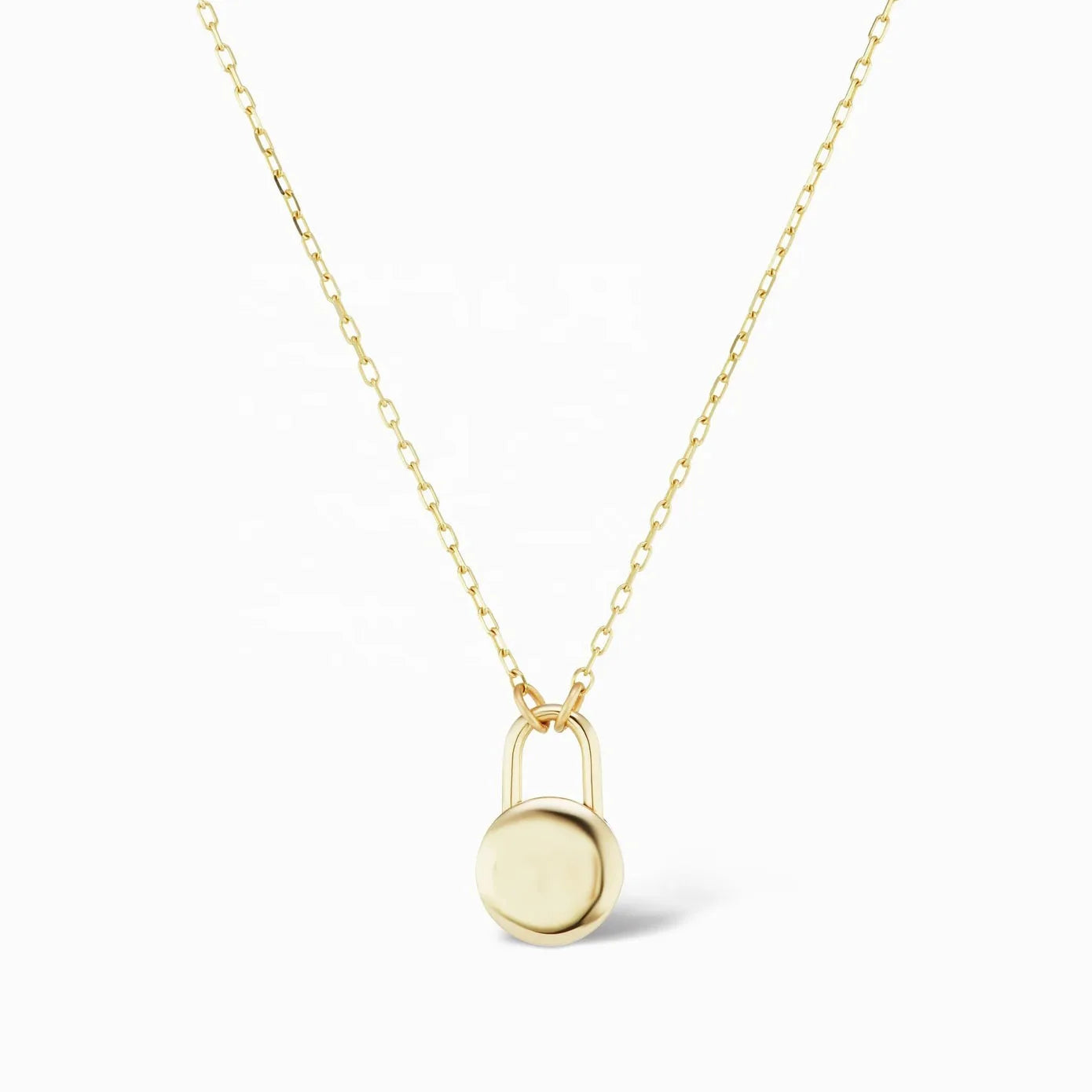 LOZRUNVE 925 Sterling Silver Miami Gold Personlized Love Lock Pendant Necklace for Women
