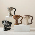 High-End Medieval French Ceramic High Footed Cup Niche Light Luxury Design Unique High Footed Coffee Mug