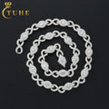 Fashion Mens Jewelry 10mm 925 Sterling Silver VVS Moissanite Diamond Infinity Link Chain Necklace With Eye Hidden Buckle