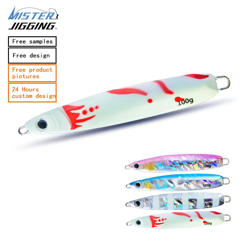 MISTER JIGGING 80g Lead Fish Lure Artificial Slow Pitch Jig Deep Sea Lures Fishing Metal Jig Lure