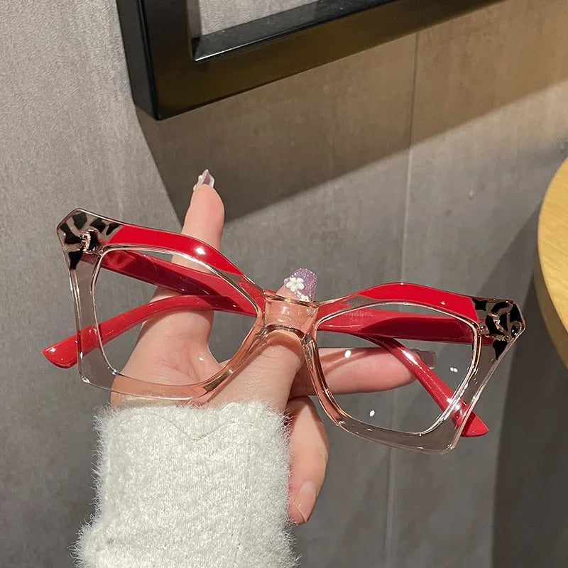 New Hot Selling Vintage Polygonal Trendy Ladies Glasses Anti Blue Light Eyeglasses
