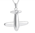 Airplane Memorial Children's Jewelry Pilot Cremation Urn Pendant Necklace Ashes Stainless Steel Funeral Souvenir Gift