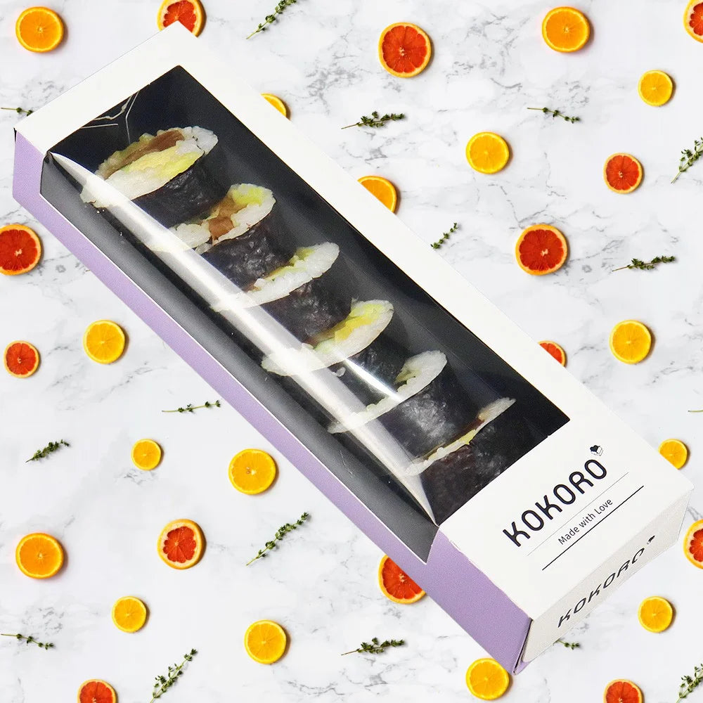 Wholesale Custom Sushi Box Printed Food Grade Cardboard Take Out Food Box with Clear Window Sushi Packaging
