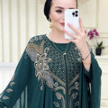 2026 High Quality New Arrival African Women Batwing Sleeve Dress Muslim Abaya Plus Size Dress Women Sequins Robes