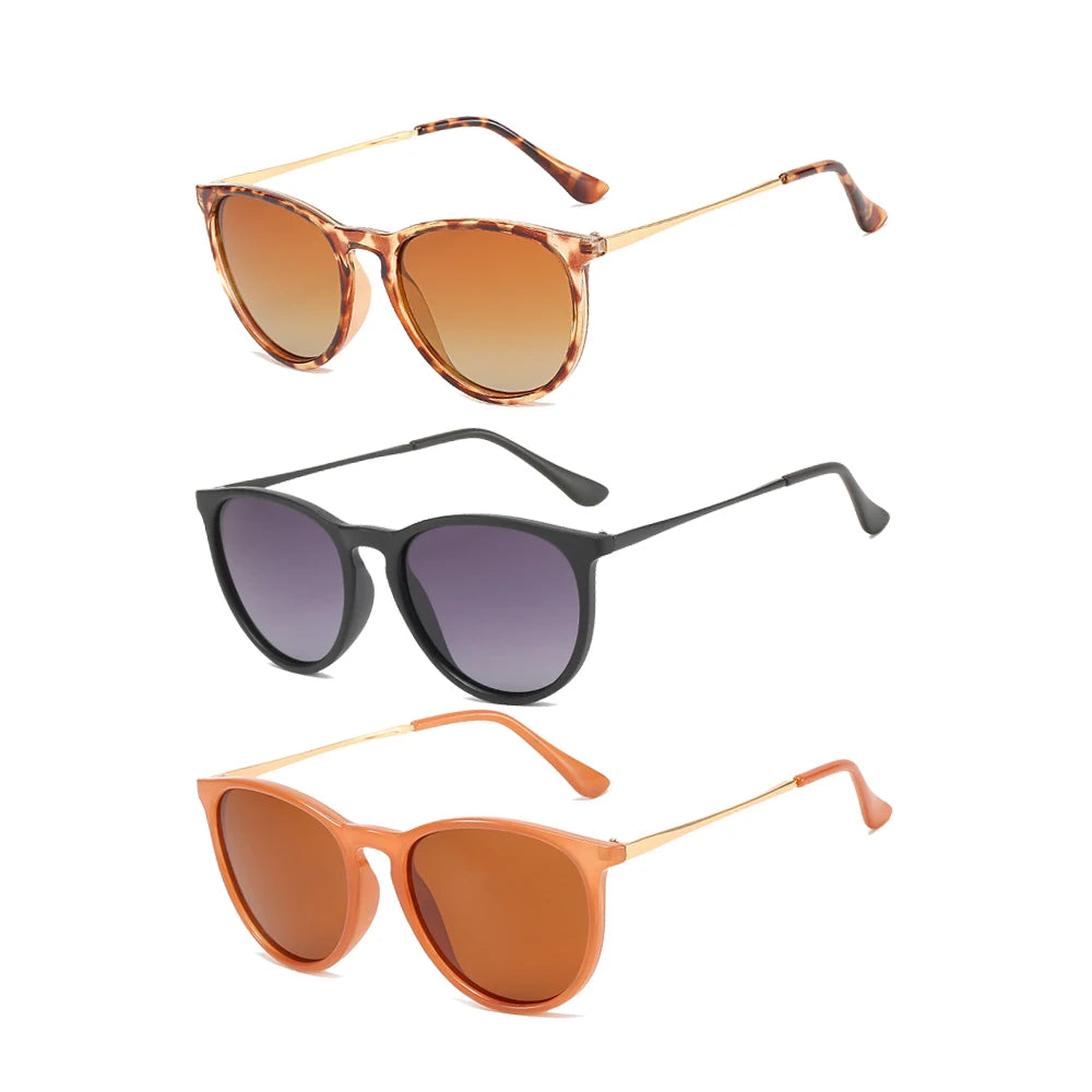 Promotional Polarized Keyhole Round Semi Metal Sunglasses Classic Outdoor Driving Fishing Sunglasses