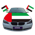 Promotional UAE Flag Car Hood Cover Washable Super Stretch Weatherproof Polyester Custom Color Logo Masterpiece Brand
