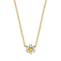 LOZRUNVE Gold Vermeil 925 Sterling Silver 18k Gold Rainbow Mini Flower Pendant Necklace for Women Girl