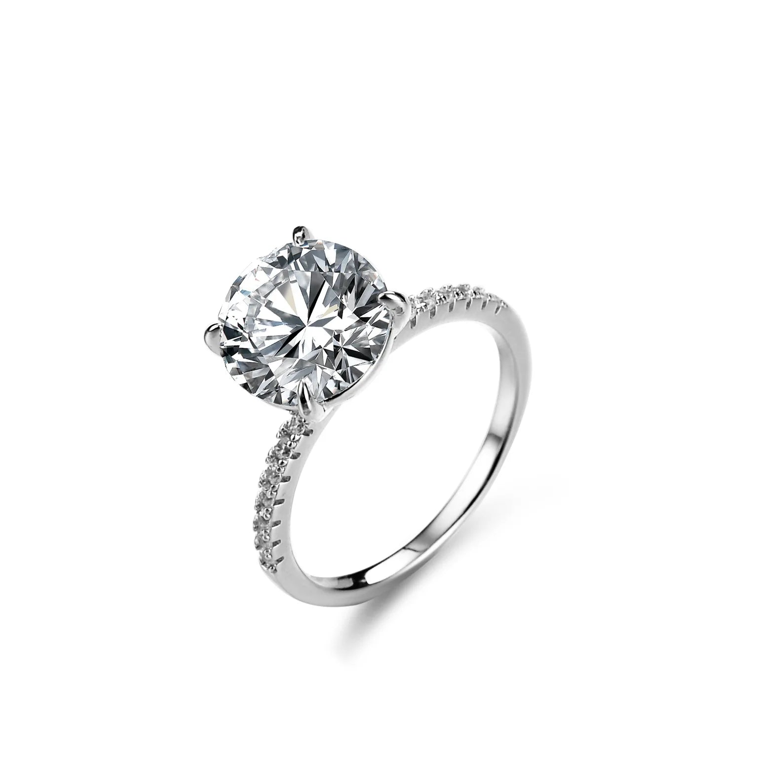 Affordably GRA Certified Moissanite Diamond Fine Jewelry Silver 925 Classy Engagement Spiral Ring Women Brilliant Cut Prong