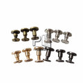 HOT  5mm/6.5mm/8mm Luggage Leather Metal Craft Solid Screw Nail Rivet Double Curved Head Belt/Strap Rivets Book Screws