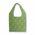 2023 New Lady Vintage Geometric Pattern Mesh Handbag Portable Knitted Shoulder Beach Bag Two Handles Hollow Spring/Summer