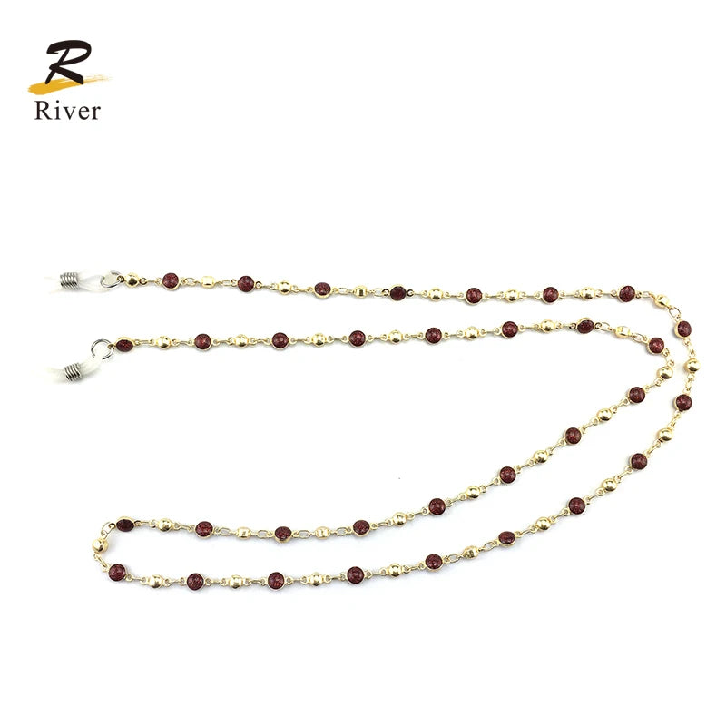 Colorful Beads Metal Eyeglass Rope Sunglasses Holder Eyewear Chains