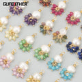 ME50 Jewelry Accessories18k Gold Platedcoppernatural Stonehand Madecharmsearring Making Findingsdiy Pendants6pcs/lot