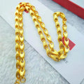 Gold Dubai Brushed Money Copper Gold Plated Necklace Vacuum Plating Ladies Jewelry