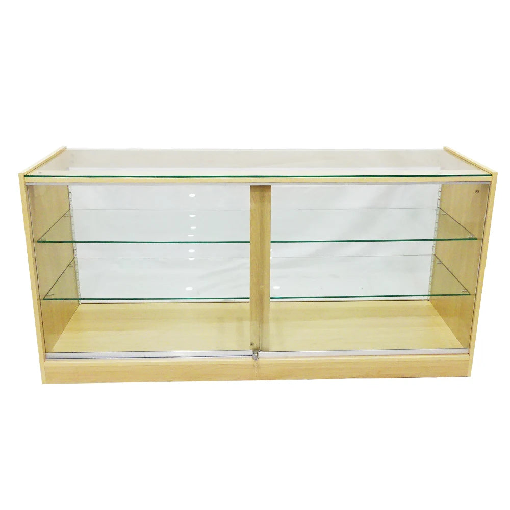 Keway Wholesales Melamine Plants Retail Store Shelf MDF Glass Display Cabinet Reception Desk Glass Display case