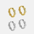 925 Sterling Silver Bamboo Earrings Trendy Minimalist Huggie Small  Gold Plated Hoop for Women Fine Jewelry Wholesale