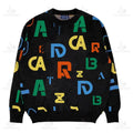 OEM Manufacturer Custom Crew Neck Letter Print Sweater Mens Knit Crewneck Pullover Intarsia Jacquard Letterman Sweater for Men