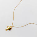 Fashionable Waterproof Stainless Steel Jewelry 18k Gold Plated Lucky Ssymbol Mushroom Colored Zircon Necklace YF3775