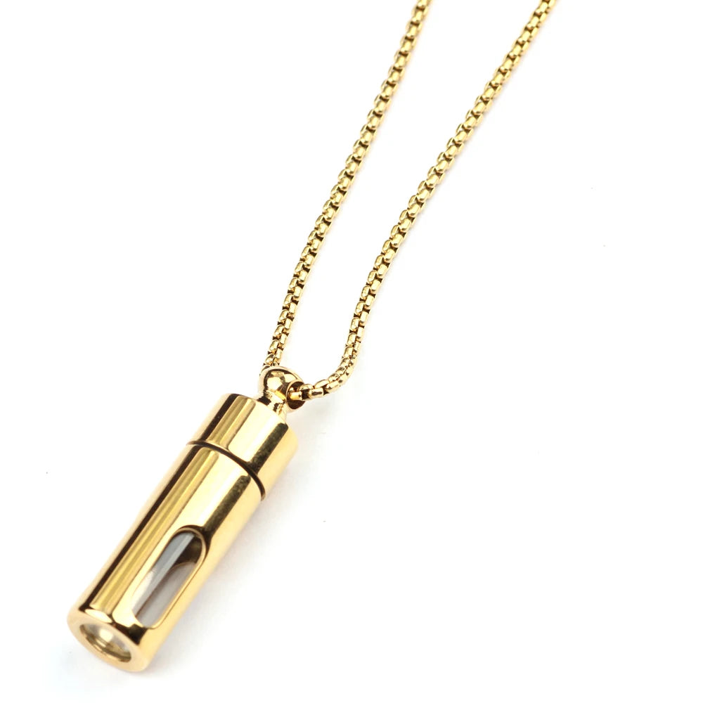 Vintage Cool Whistle Bullet Stainless Steel Silver Gold Necklace Jewelry