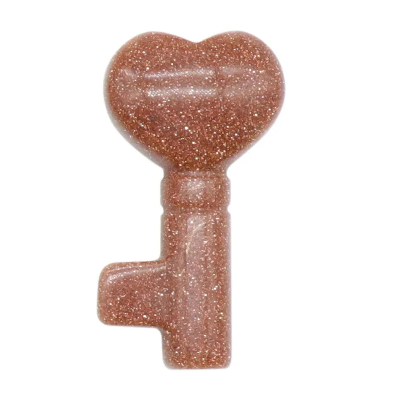 2026 Natural Gold Sand Stone Shaped Pendant Necklace Handmade Carved Key Stone Pendants for Jewelry Making