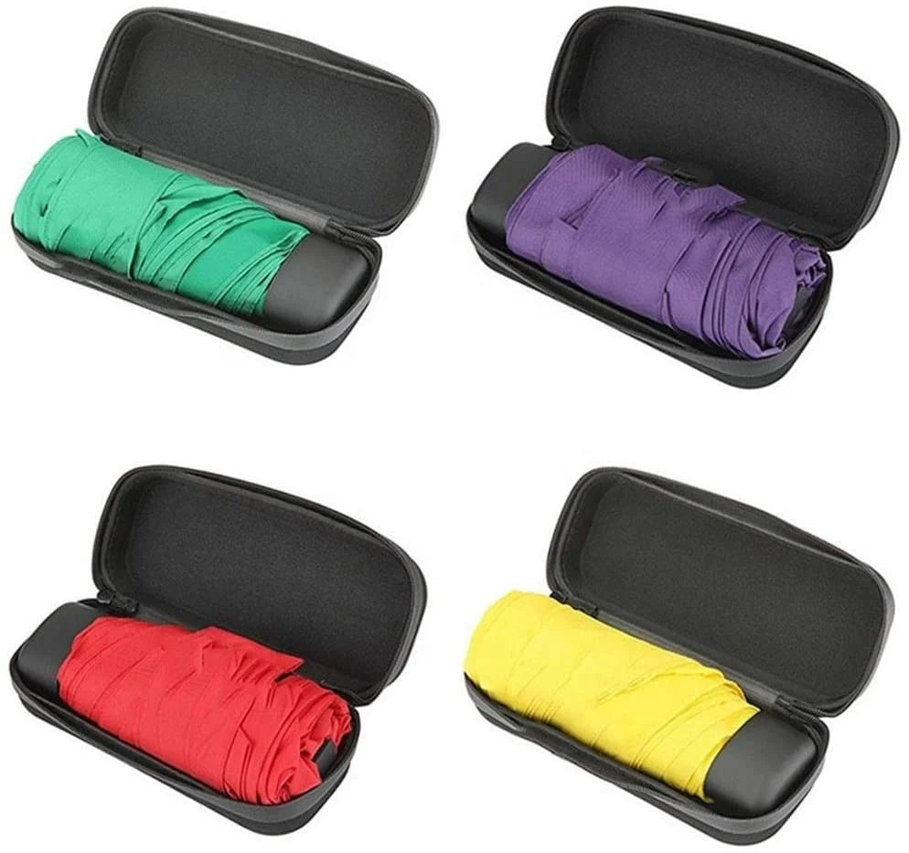 Easy Carry Customize Mini Capsule Windproof Pocket Promotional Five Fold Umbrella with Logo Case
