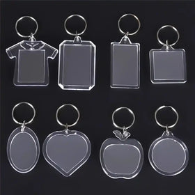 Wholesale Mix Rectangle Heart Round Blank Acrylic Keychain