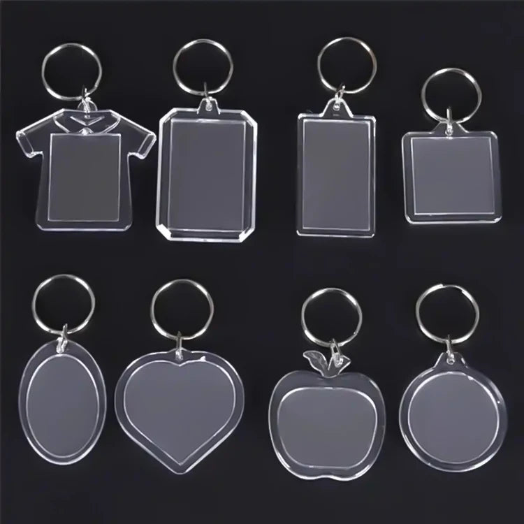 Wholesale Mix Rectangle Heart Round Blank Acrylic Keychain