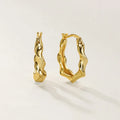 Nagosa Vintage Jewelry 18k Gold Vermeil 925 Sterling Silver Irregular Twist Hoop Earrings for Women