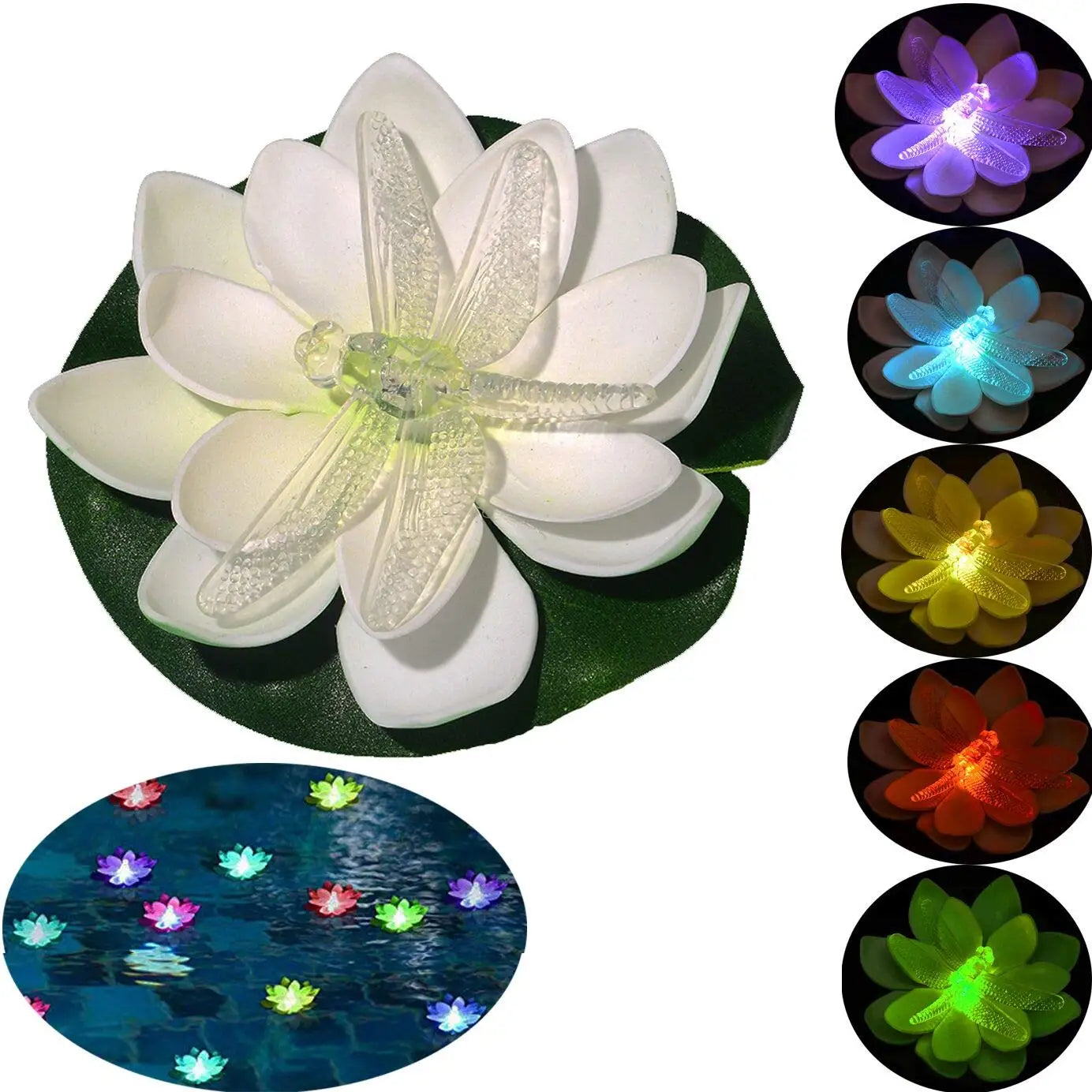 IP65 Battery-Operated Floating Flower Pond Decor Lights ABS Material Color-Changing Floating Pool Lights for Wedding
