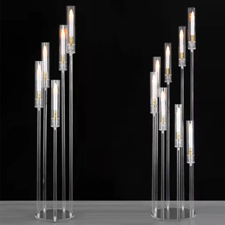 Wedding Banquet Tables Decorations Gold Metal Tall Candlestick Candelabra Centerpieces Candlestick Party Decor