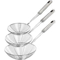 11/13/15/17/19/21cm Spider Strainer Colander Drainer Stainless Steel Food Strainer Frying Spoon Pasta Strainer with Long Handle