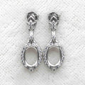 Sterling Silver 6*8mm Semi Mount Stud Eardrops Empty Frame Support Blank Setting S925 Base Without Center Stone DIY for Inlay
