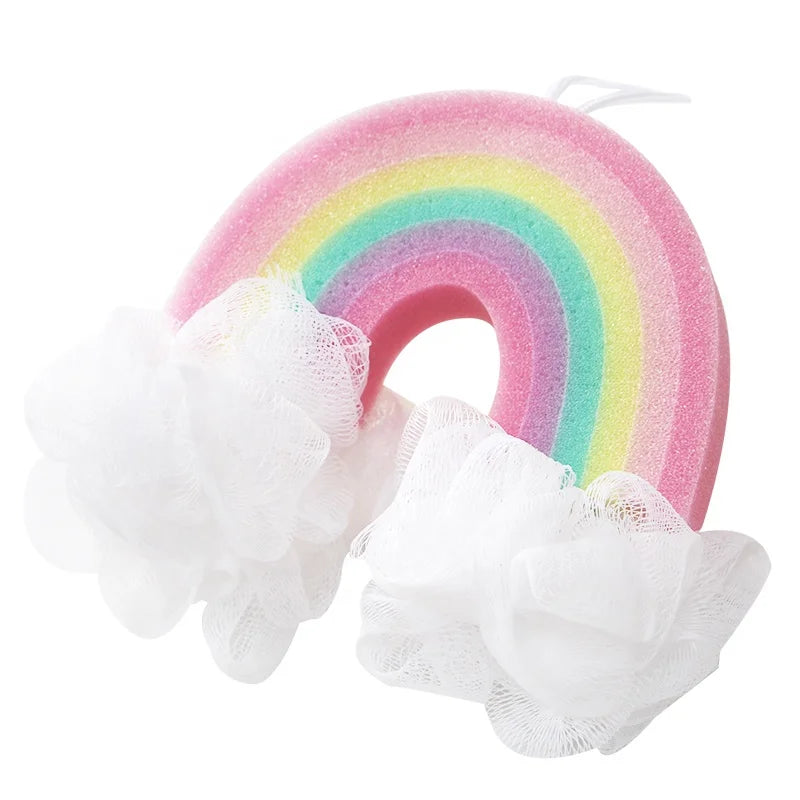 Colorful rainbow Ball Miracle Complexion Lovely Bath Cleaning Sponge