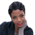Cheap Deep Short Curly Human Hair Wig Human Hair for Black Women Brazilian Hair Bob Pixie Cut Lace Wig