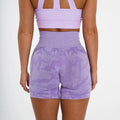 Women's Nylon Spandex Gym Fitness Shorts Wholesale Leopard Pattern Running Sports Wear