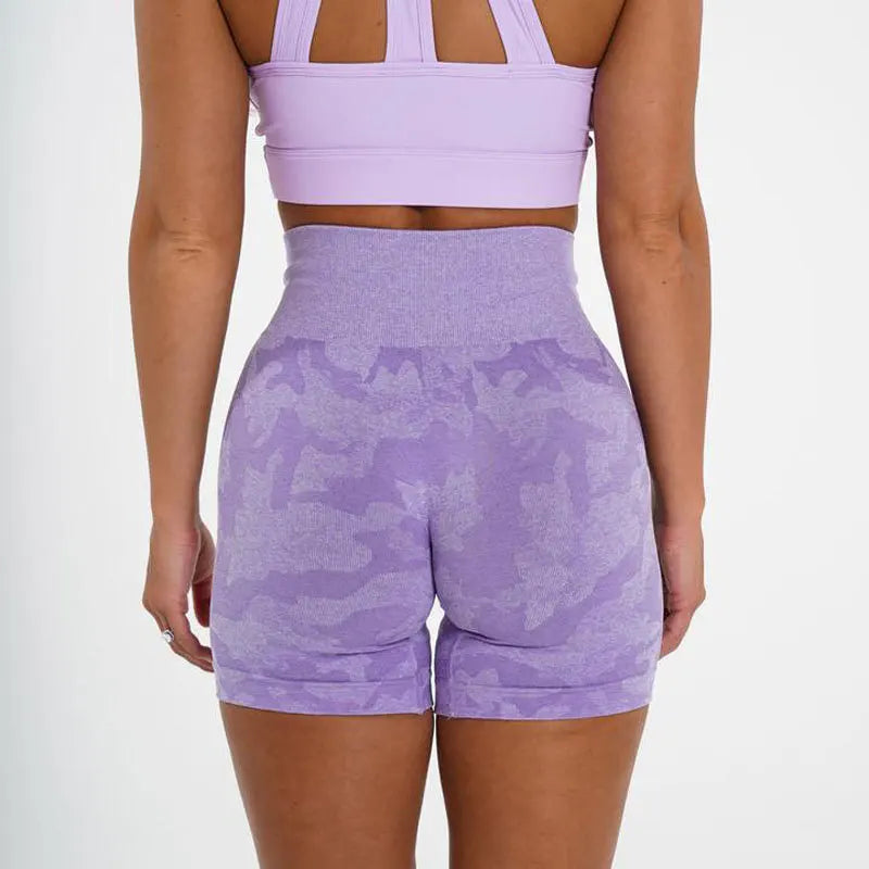 Women's Nylon Spandex Gym Fitness Shorts Wholesale Leopard Pattern Running Sports Wear