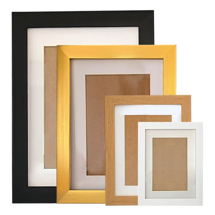 Simple Black White Gold PS Plastic Double Sided Photo Frame 5" 6" 7" 8" 10"  Modern Wall Painting Frame for Home Decor Homelike