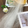 White 63\" Stock Embroidered Tulle Fabric 100% Nylon Wedding Sheer Mesh for Bridal & Girl's Custom Garments & Dresses