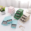 Fashion Special Paper Drawer Jewelry Packaging Box Earrings Ring Accessories Textured Necklace Gift Storage Box with Grey Insert