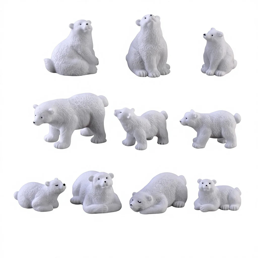 fairy Garden Christmas Ornaments Animals Diy Miniature Figurines Resin Bear Mini