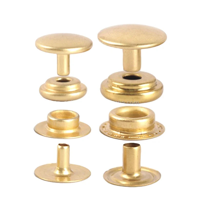Wholesale Heavy Duty Solid Brass Snap Fasteners Kit with Tools for Leather Jackets Holsters Saddlery