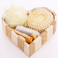 Custom 6pcs in One Set Shower Bamboo Foot Stone Bath Brush Set Body Clean Face Brush Exfoliating Dry Skin Brush Spa Set