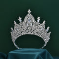 Romantic Big Wedding Hair Accessories Shining Crown Zircon Crown Bridal Tiaras